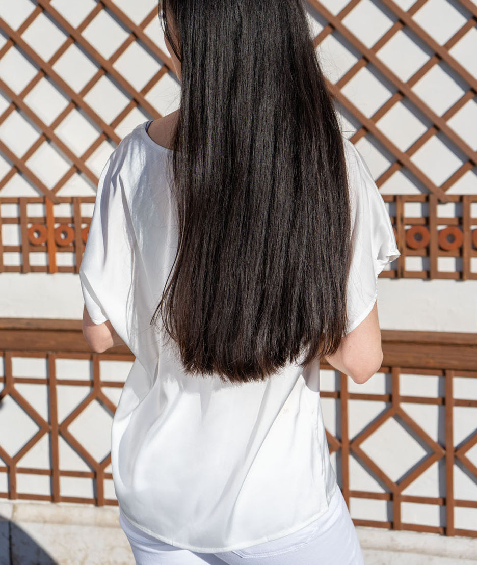 T-shirt effet satiné Unity blanc face arrière