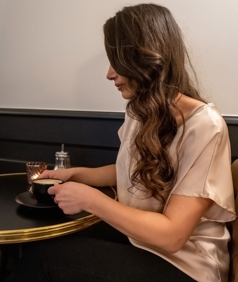 T-shirt effet satiné Unity beige