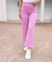 Pantalon flare Flarenza rose de face