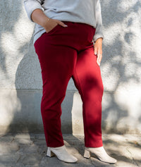 Pantalon Jennya carotte habillé - bordeau