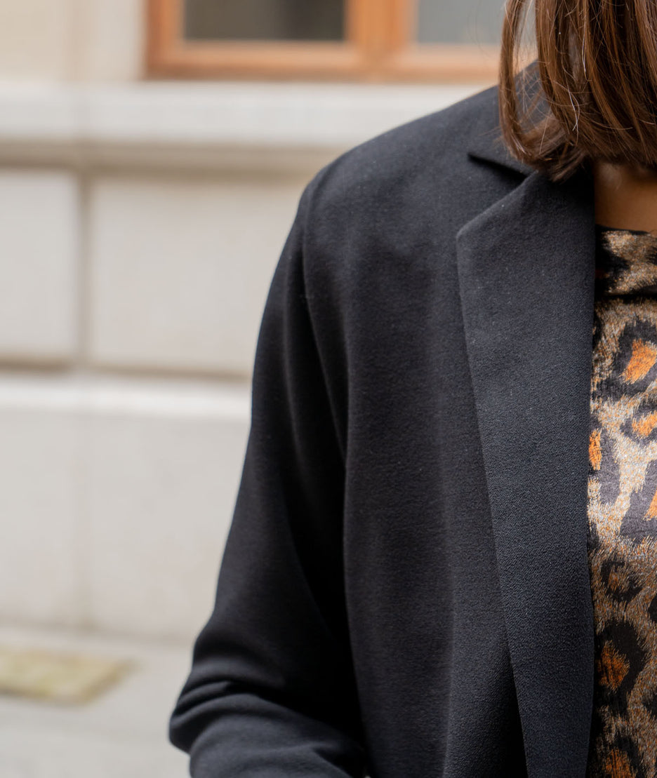 Blazer habillé uni Smocky noir détails