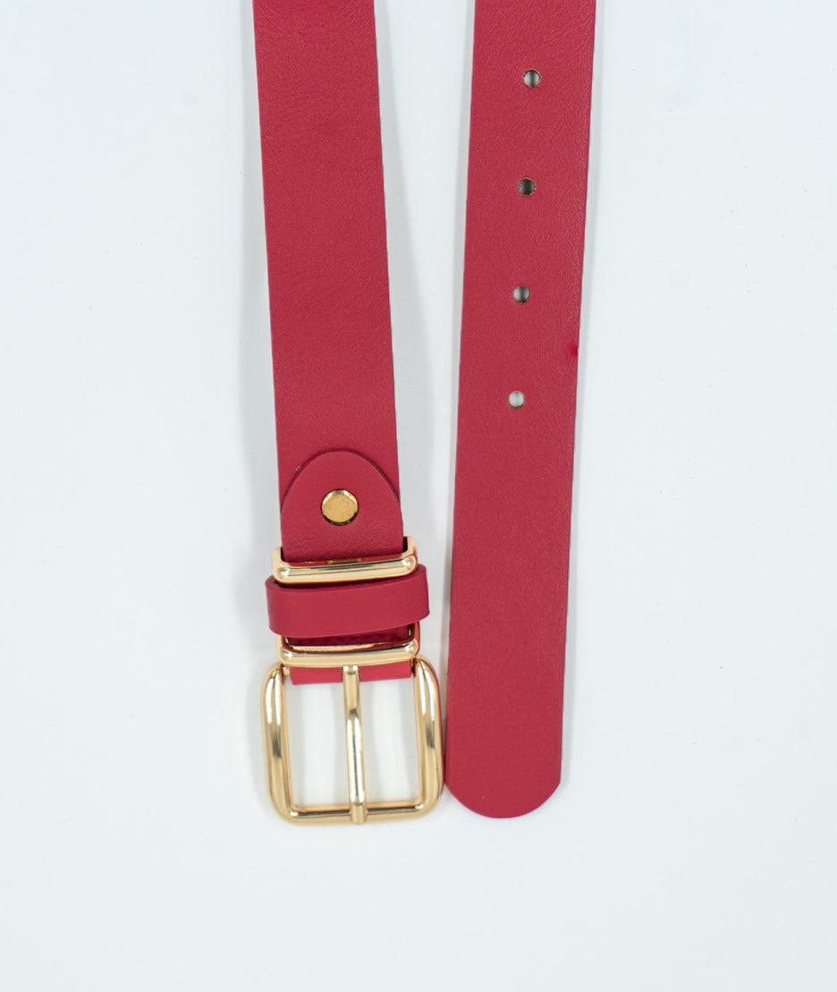 Ceinture unie avec détailles dorés fushia détail