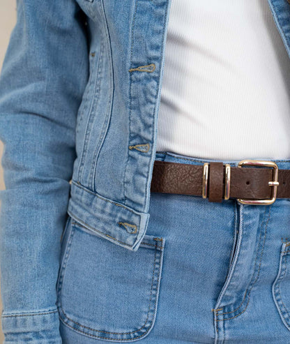 Ceinture unie avec détailles dorés marron face