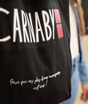 Tote Bag noir Carnaby détail logo