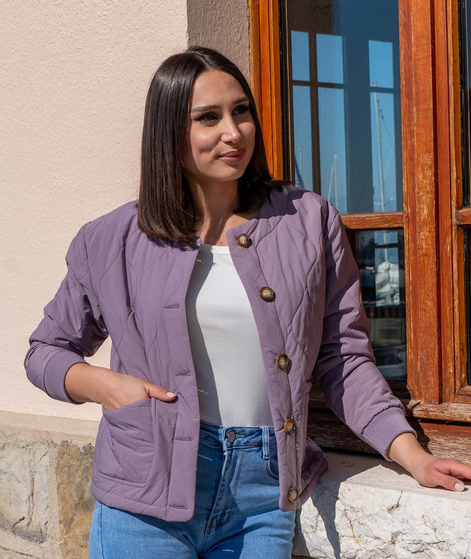 Veste matelassé Rupo parme face avant