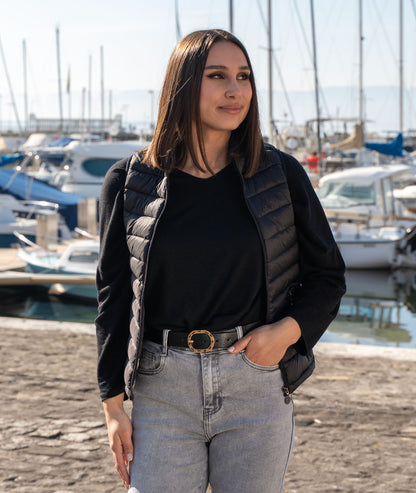 Doudoune sans manches Romy noir face avant