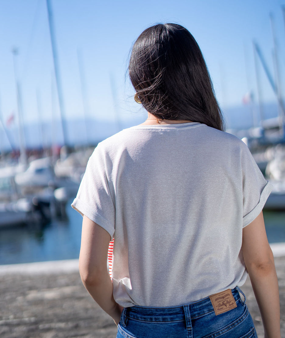 T-shirt fantaisie à rayures Mariou de dos