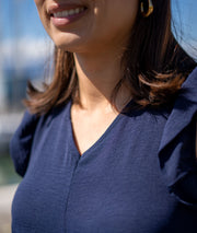 Combinaison ample Line marine détails