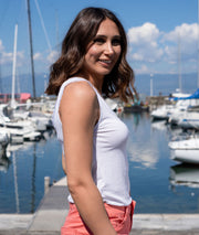 Débardeur dentelle blanc côté