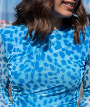 Robe longue Resileo bleu détails