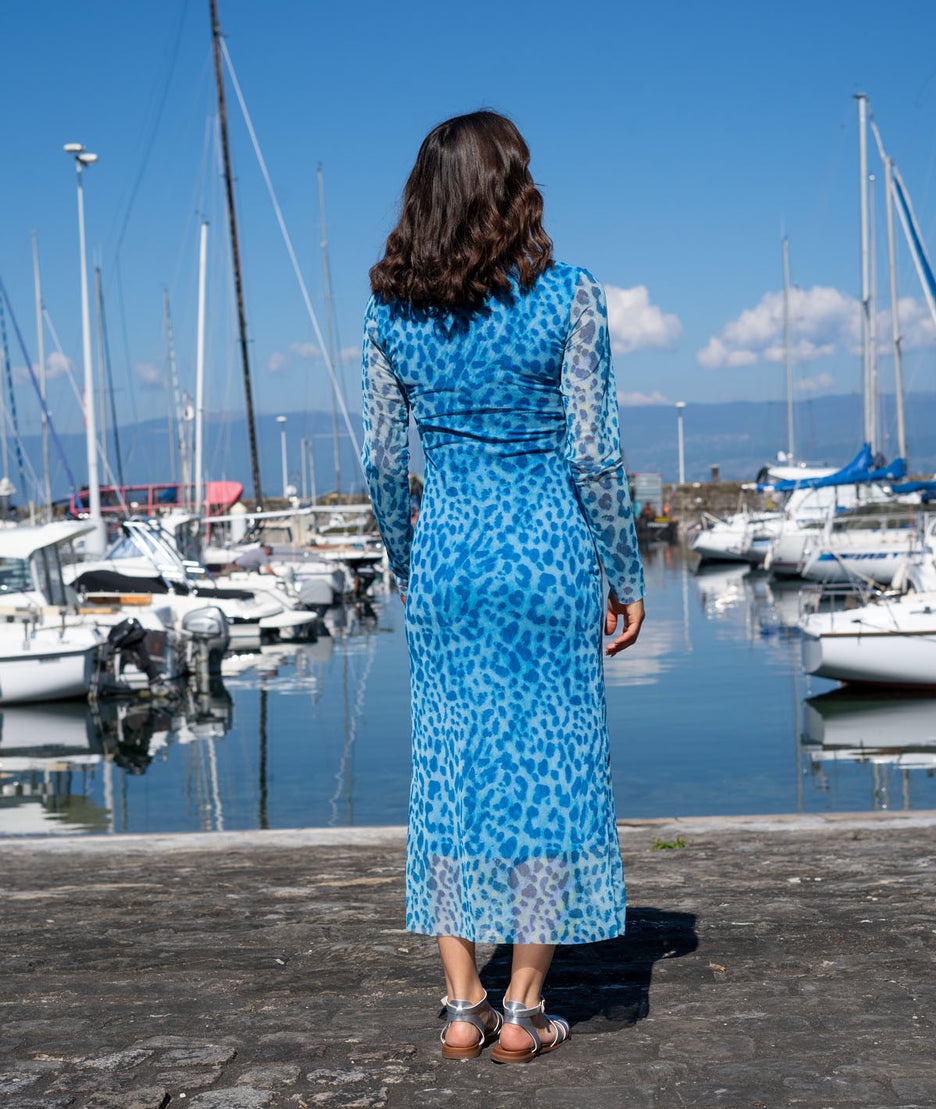 Robe longue Resileo bleu dos