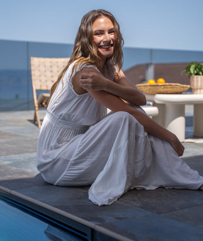 Robe longue bohème Reno blanche ambiance