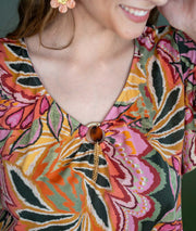 T-shirt à motif colorés Bora détail col