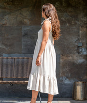 Robe midi à bretelles Sounea beige dos