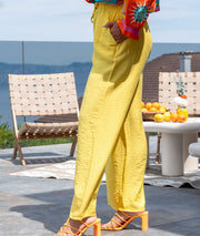 Pantalon fluide Léa jaune côté