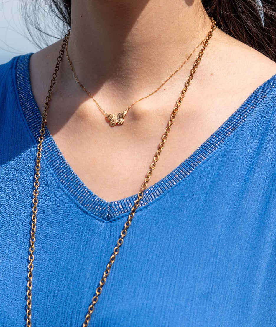 Robe longue ample Unia bleu roi détails