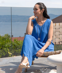 Robe Unia longue ample - bleu roi