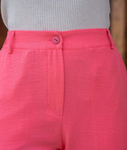 Pantalon fluide d'ensemble Tia couleur corail détails