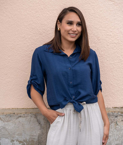 Chemise fluide Nona marine face