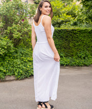 Robe longue bi-matière Fina blanche dos