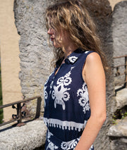 Ensemble short Beatrice marine haut coté