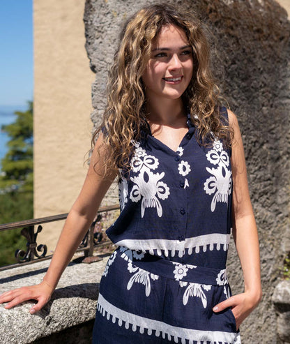 Ensemble short Beatrice marine haut face