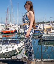 Combinaison dos-nu Audrey marine coté