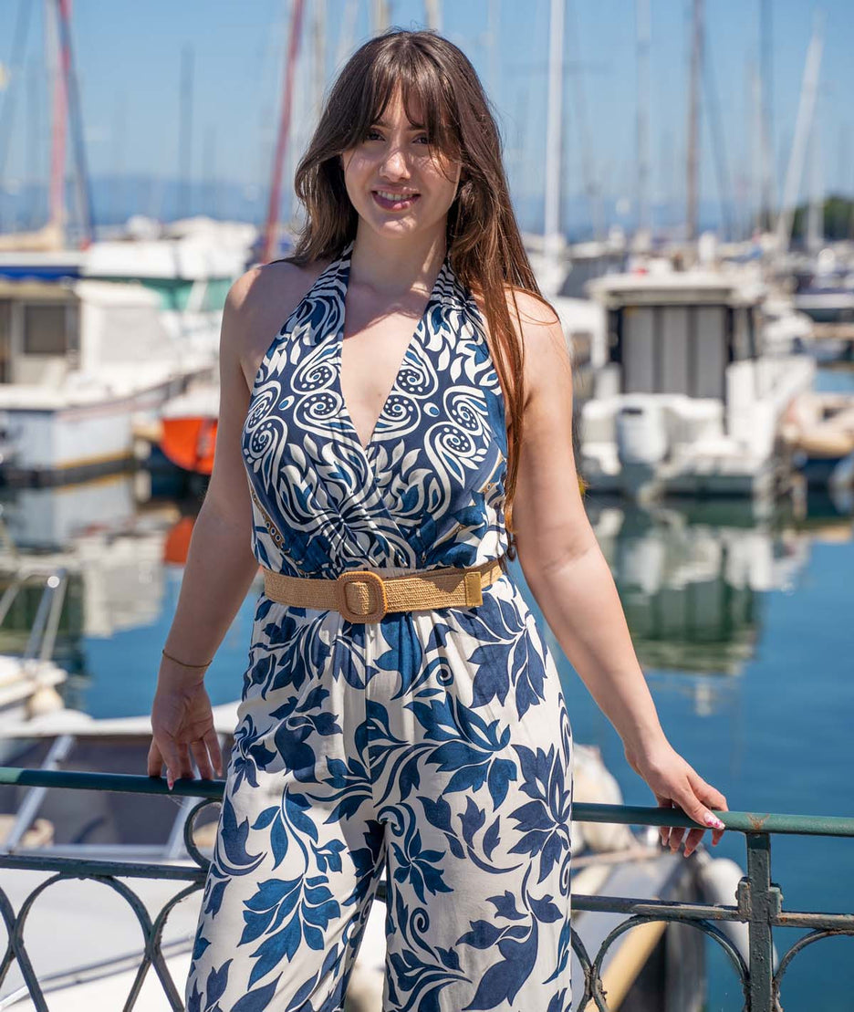 Combinaison dos-nu Audrey marine zoom haut