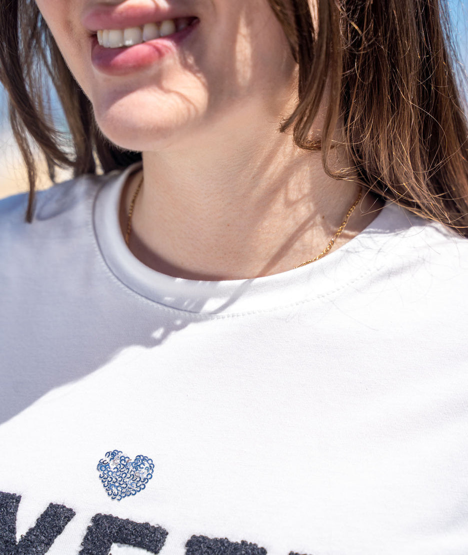 T-shirt à inscription "Sweetlife" noir détails