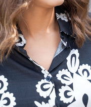 Ensemble short Beatrice noir détail col