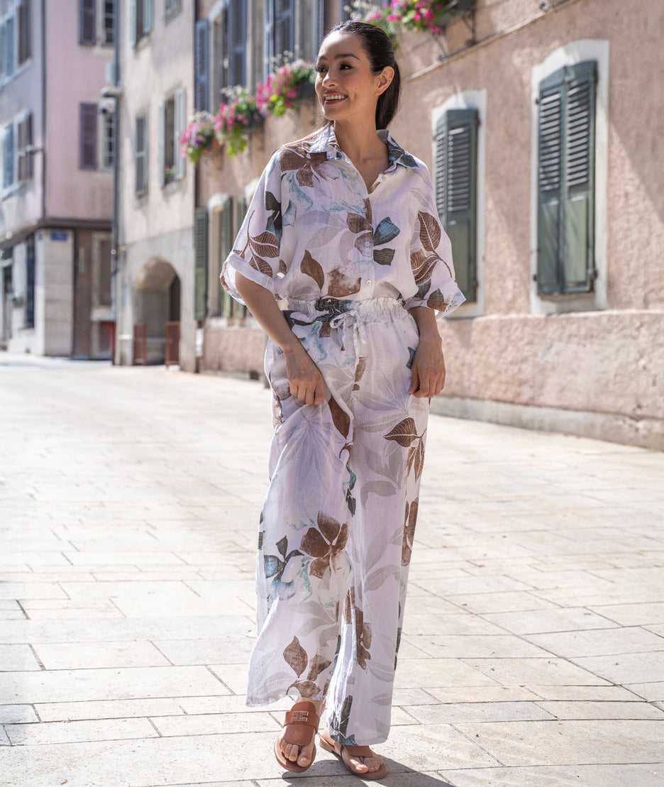 Pantalon fluide en lin Flowa tenue complète