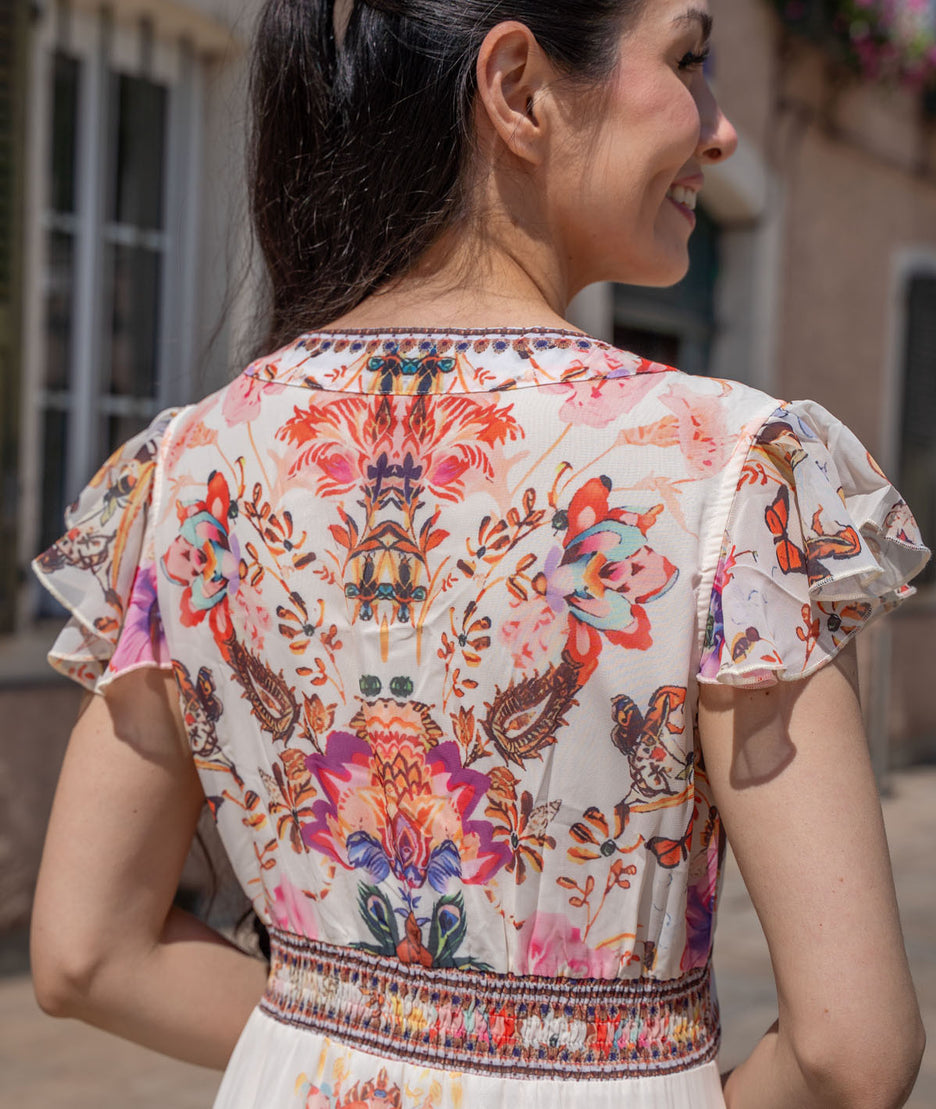 Robe longue en mousseline Bohelia dos