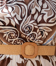 Combinaison dos-nu Audrey marron détail ceinture