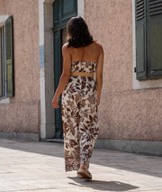 Combinaison dos-nu Audrey marron face arrière