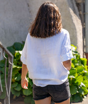 Chemise fluide en lin Linna blanc dos
