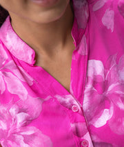 Débardeur à motif fleuri Flazy fushia détails