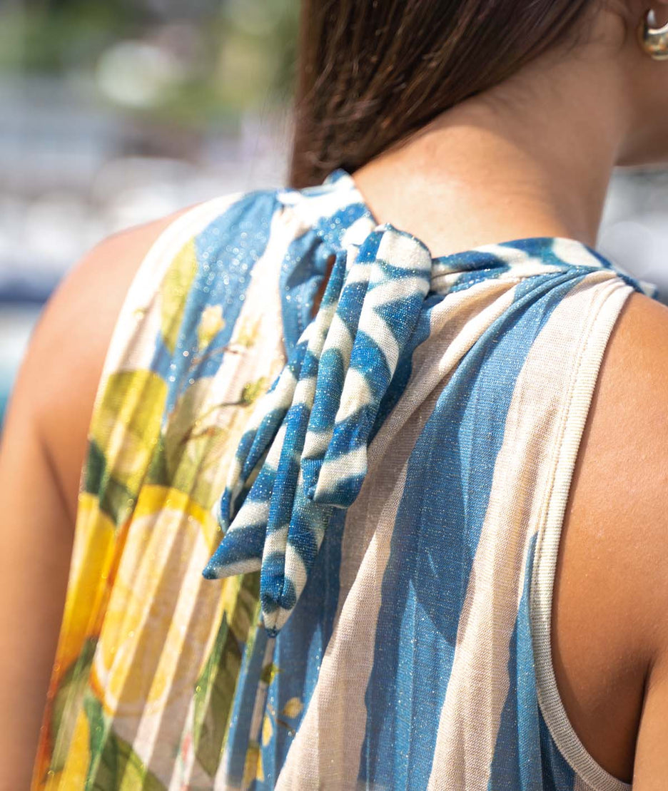 Robe longue plissée Miraco détails