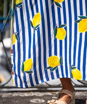 Robe longue bi matière Quento bleu détails