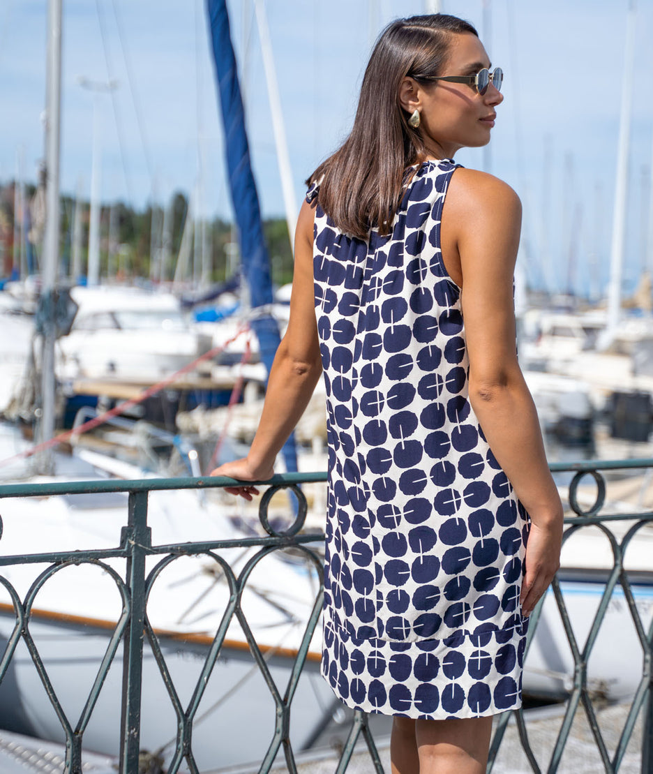 Robe courte Rond marine coté