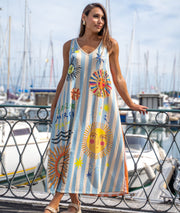 Robe longue pailletée Sunsol orange face