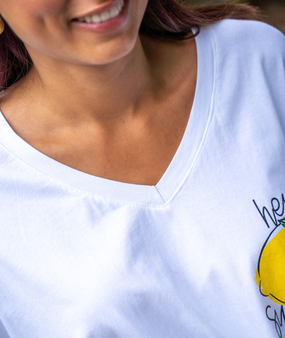 T-shirt ample blanc détails