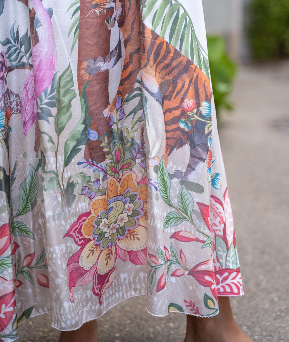 Robe longue motif sauvage Tigrou détails