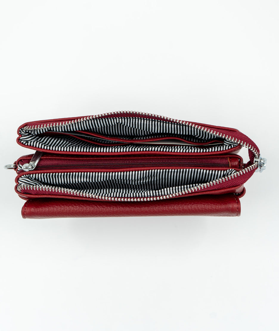 Pochette en simili cuir - bordeau