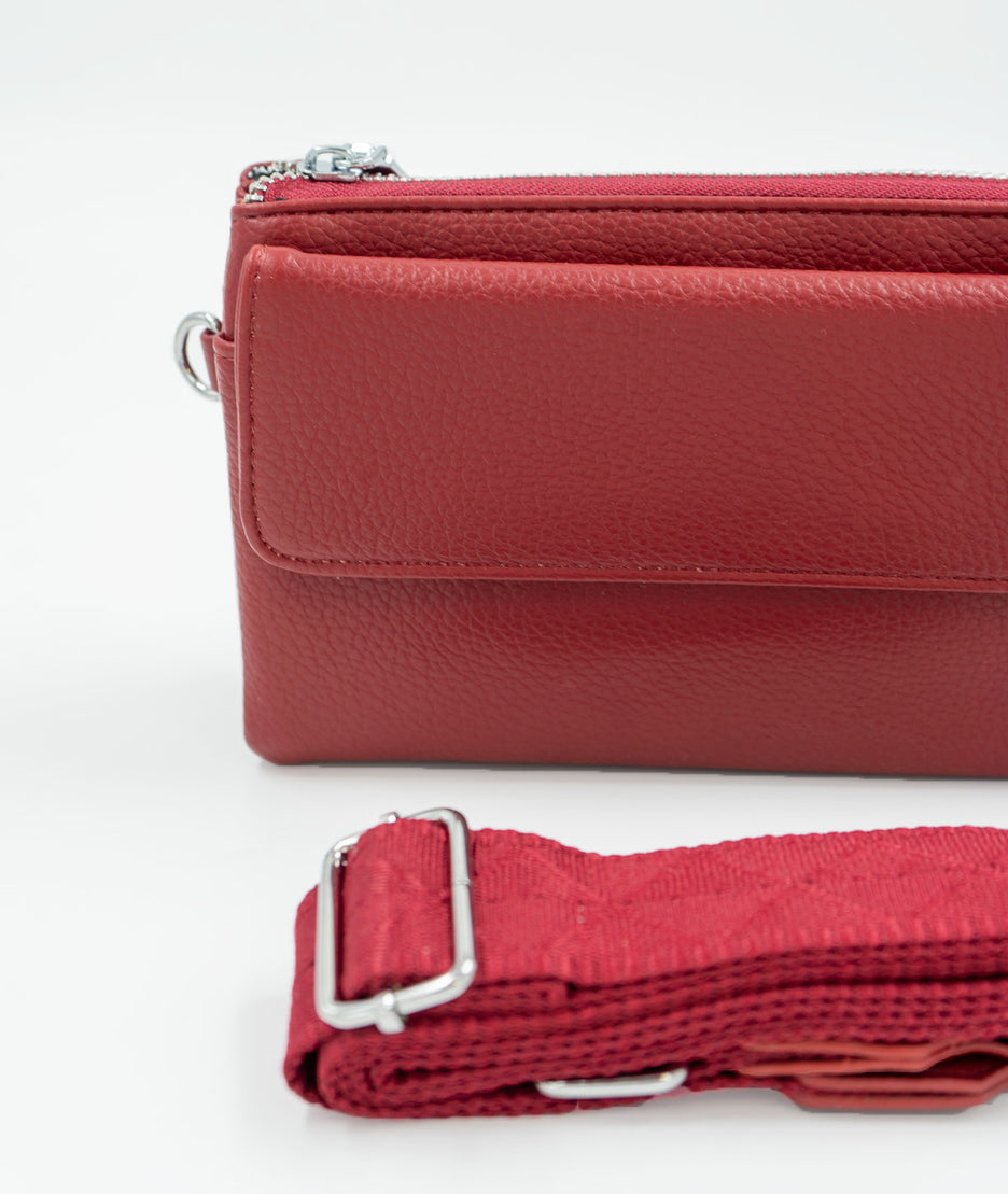 Pochette en simili cuir - bordeau