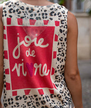 Débardeur pailleté à imprimé rouge face arrière