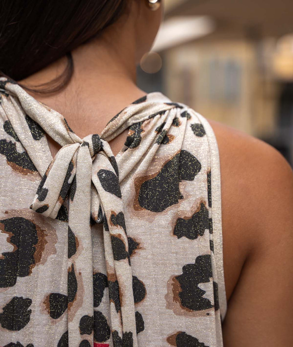 Robe Miraco longue plissée pailleté détail haut dos