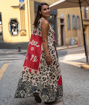 Robe Miraco longue plissée pailleté face arrière