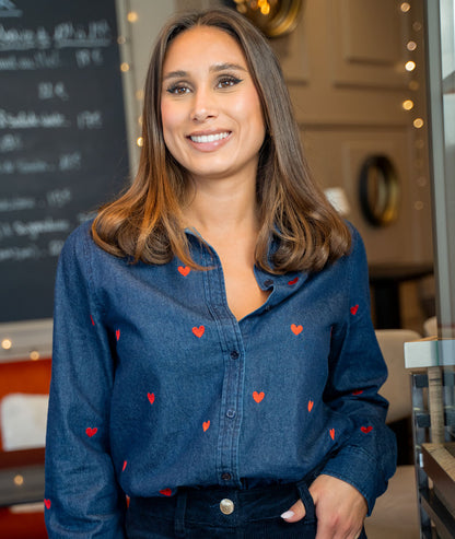 Chemise en jean cœurs Janna face