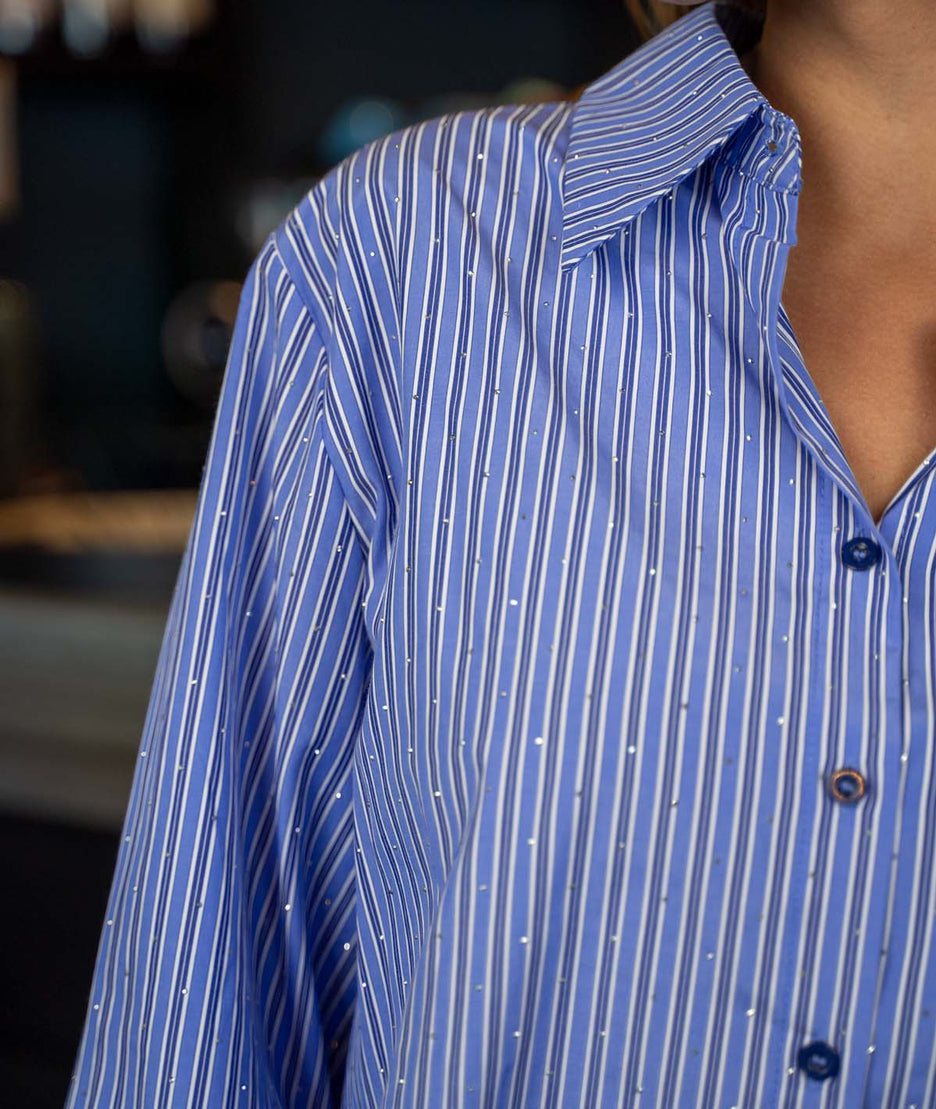 Chemise rayée à strass Ceranna détails