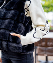 Gilet sans manches fausse fourrure Furla noir détails